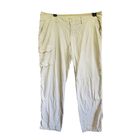 Columbia Pants - Columbia Tan Nylon Cargo Hiking Pants Womens 16 Regular Khaki Outdoor Travel